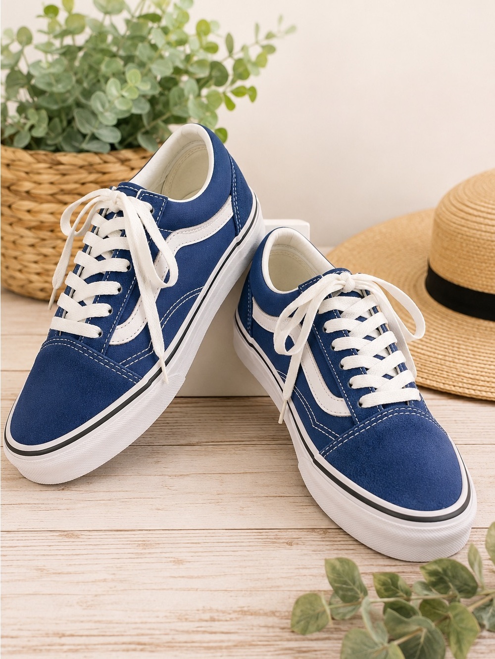 Vans Classic Old Skool Low Top Blueprint Blue Cobalt Suede Lace Tie M 5, W6.5